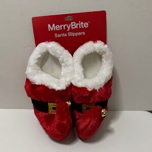 Merry Brite Wiman Santa Slippers